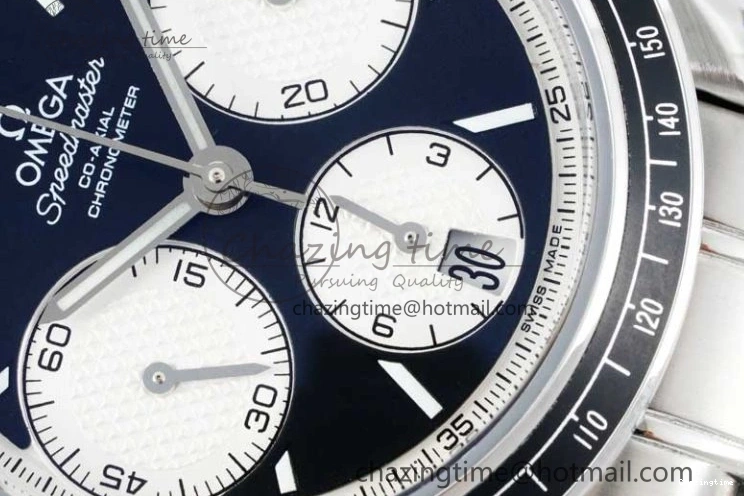 0720 Cozy Speedmaster Racing Master SS HKF Best Edition Black White Dial on SS Bracelet A 7807